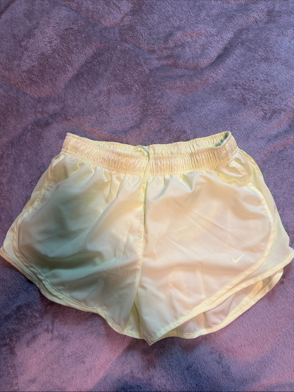 Nike Women's Light Yellow Athletic Running Shorts